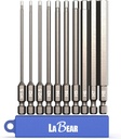 LABEAR - 10-Piece 4" Metric Hex Head Allen Wrench Screwdriver Bit Set. S2 Steel (H1.5, H2, H2.5, H3, H4, H4, H5, H6, H7, H8)