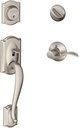 SCHLAGE Lock Company Camelot Single Cylinder Handleset and Left Hand Accent Lever, Satin Nickel (F60 CAM 619 ACC LH)