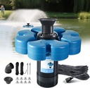 RELIY Pond Fountain Aerator, 1HP 110V 15000 GPH Fountain Pump, Fully Automatic Powerful Lake Floating Fountain, 100 FT Power Cord, 2x100 FT Traction Rope, Pond Fountains For Large Ponds
