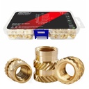 1/4-20 Heat Set Threaded Inserts,100 Pieces Heat Set Insert for 3D Printing Components and Plastic Parts,1/4 20x12.7x8 Brass Knurled Nuts kit