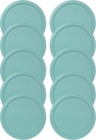 Replacement Lids for Pyrex 1-Cup Glass Food Storage Container Bowls, 4-Inch Plastic Round Lids Covers fits Pyrex 7202-PC, Airtight & Leakproof (10-Pack, Turquoise)