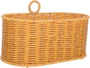 Hanging Storage Bin Decorative Cane Basket for Kitchen Wall-mounted Fruit Basket Onion Holder