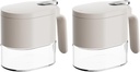 Sugar and Salt Container Set,12.8 oz Spice container with Lid and Spoon, Glass airtight seasoning jars Set of 2,for Kitchen Counter Keeping Sugar,Salts,Spice,Sauce