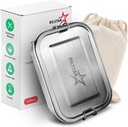 Stainless Steel Bento For Kids and Adults | Steel Lunch Box for School| Leak-Proof Food Containers | Metal Lunchbox for Work | Eco-Friendly| Leak-Proof| ((28 oz) - 3 Fixed Compartment)