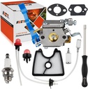 HUZTL 590460102 Carburetor for Husqvarna 125B 125BX 125BVX Leaf Blower Parts C1Q-W37 Carb Air Filter Fuel Line Kit