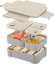 Lunch Box for Kids – BPA-Free, 3 Compartment Leak Proof Bento Box for Backpacks, Microwave & Dishwasher Safe, Food Storage Container for Work, Daycare, School & Travel(Ivory White)