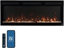 Touchstone Smart Electric Fireplace-The Fury 50" Wide- 4.5" Thin in Wall Recessed-100 Realistic Flame/Ember Bed Color Combos-1,500W Heater-Larger Viewing Area-Alexa/WiFi Enabled