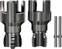 2Pcs Integrated Internal & External Pipe Threading Tool - 1/2" & 3/4", Upgraded Dual-Function Pipe Thread Cutting Tool, Electric Drill Compatible Pvc & Plastic Pipe Threader Kit