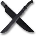 REAT Machete Heavy Duty with Sheath,24-inch Full Tang 420 Stainless Steel Blade,Non-silp Rubber Handle for Yard Work, Cutting Trees,Camping,Outdoor (Black)