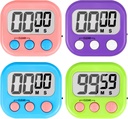 Digital Timer for Kids Teacher Supplies Classroom Timer for Study Learning Management Kitchen Work Exercise-4Pack Pink Blue Green Purple