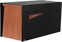 Ilyapa Modern Mailbox for Post Mount - Black Powder Coated Metal Mailbox with Ash Wood Door - Waterproof for Parcels, Recessed Magnetic Close Door