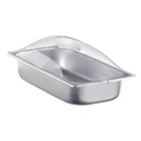 Cadco SPL-3P 2.5" Deep Half-Size Stainless Steel Steam Pan w/Clear Polycarbonate Dome Lid for Buffet Steam Table Chafer, 2.6-Quart Capacity