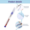 5PCS Long Head Deep Hole Marker Pens, 20mm Deep Reach Markers, Long Nose Marker, Waterproof Construction Markers Marking Tool, Permanent Markers Carpenter Ink Marker Pens, Metal Marking Pen (Blue)