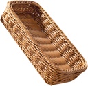 Sosoport Imitation Rattan Basket Utensil Organizer for Kitchen Counter Multi Purpose Storage Holder for Cutlery Seasoning Jars and More Lightweight Design Convenient for Home Organization