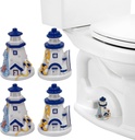 4-Pack Lighthouse Toilet Bolt Covers Decorative Toilet Bolt Caps Toilet Caps for Bottom of Toilet (Marine style)