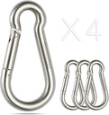 sprookber Stainless Steel Carabiner Spring Snap Hook - 304 Stainless Steel Heavy Duty Clips, Set of 4