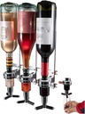 Wall-Mounted House Liquor Dispenser | Alcohol Station Cocktail Tap, Push-Release Valves, Home Bar, Man Cave | Easy Assemble (3 Bottle)