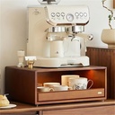 Standing Shelf Coffee Pod Holder with Drawer Microwave Oven Rack Storage Cabinet for Bottles Dish Bowl Kitchen Countertop Organizer Pantry Sideboard