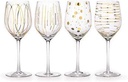 MIKASA 'Cheers' Etched Crystal White Wine Glasses, Set of 4 Large 400ml Wine Drinking Glasses, Wine Glass Set with Gold Design, Gift Boxed, Dishwasher Safe