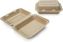 100% Compostable Disposable Food Containers with Lids [9”X6” 50 Pack] Eco-Friendly Take-Out TO-GO Containers, Heavy-Duty, Biodegradable, Unbleached by Earth's Natural Alternative