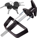 Shed Door Latch T-Handle Lock Kit with 5 Keys,BTEOBFY 5-1/2" Stem Storage Barn Shed Door Hardware Lock Set for Playhouses, Chicken Coops,Camper (Black)