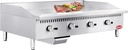 48" Commercial Countertop Griddle, 4 Burners Gas Griddle, 120000 BTU Output, Stainless Steel Flat Top Grill Hot Plate with Natural Gas and Propane Conversion Kit for Restaurant, Food Truck