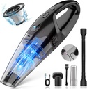 Handheld Vacuum Cordless Rechargeable 3-in-1, Car Vacuum Portable Cordless with USB Charge, Hand Vacuum with LED Light, HEPA Filter, 1.65LBs Lightweight Vacuum Cleaner for Dust, Pet Hair