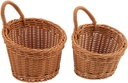 ABOOFAN 2pcs Woven Hanging Storage Baskets for Kitchen Organization Decorative Wall Baskets for Fruits Vegetables and Seasonings and Rustic Home Decor