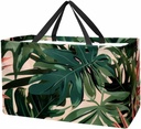 Reusable Grocery Bag Jungle Pattern Large Stand Up Tote Shopping Bag with Reinforced Handles
