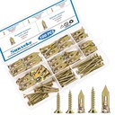 100 PCS Self Drilling Drywall Anchors with Screws Kit - 2 Sizes Sheetrock Anchors & 3 Sizes Zinc Expansion Screws,2025 Upgraded Zinc Plated Steel,No Drill Needed, Holds Up to 66LB on Walls