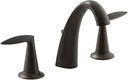 KOHLER Alteo K-45102-4-2BZ 2-Handle Widespread Bathroom Faucet with Metal Drain Assembly in Oil-Rubbed Bronze