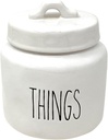 White Jar With Lid Large Capacity Porcelain Ceramic Kitchenware Tableware Pantry (Things)