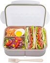 MISS BIG® Bento Box,Bento Box Adult,Lunch Box,Leak Proof Lunch Containers,No BPAs and No Chemical Dyes Bento Lunch Box,Dishwasher and Microwave Safe Lunch Containers for Adults(1900ml White)