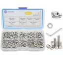 400 Pcs M3 Screw Assortment, Metric Hex Socket Head Cap Bolts, M3*6mm/8mm/10mm/12mm/16mm/20mm Screws and Nuts, Stainless Metric Bolts Nuts Washers Kit with 1 Hex Allen Wrench