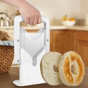 Stainless Steel Bagel Cutter Slicer with Safety Grip, Reusable Bread Slicer, Safety Shield, Guillotine Cutter for Bread Muffin Kitchen 7.1×8.7in