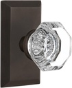 Nostalgic Warehouse Studio Plate Waldorf Crystal Door Knob