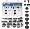 10Sizes Nylon Plastic Hole Plugs Kit 1/4" 5/16" 3/8" 1/2" 5/8" 3/4" 7/8" 1" 1-1/8" 1-3/16" Black Hole Cover for Furniture Cabinet