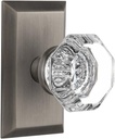 Nostalgic Warehouse Studio Plate Waldorf Crystal Door Knob