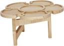 Hemoton Outdoor Portable Folding Picnic Table Compact Wooden Wine Desk Beach and Camping Accessory Flower-Shaped Design Lightweight Easy to Carry for Wine and Cheese Gatherings