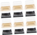 PRETYZOOM 100pcs Moon Cake Puff Trays Plastic Food-safe Cake Carriers for Transport Decorative Dessert Boxes