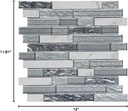 Whistler Ice Interlocking 11.81 in. x 12 in. x 8 mm Glass Mesh-Mounted Mosaic Wall Tile