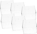 6Pcs Clear Tiramisu Cake Boxes Transparent Square Dessert Holders Bakery Packaging Containers for Cupcakes Mousses and Pastries Sturdy and Odor Storage