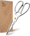 Professional Kitchen Scissors - Heavy Duty Food Scissors - Stainless Steel Utility Shears - Cutting Tools for Vegetables, Meat, Fish & Pizza