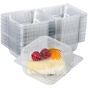 50 Pack 4 x 4 Inch Clamshell Takeout Tray,Clear Hinged Plastic Containers,Clamshell Food Containers, Burgers,Sandwich, Cookies Take-Out Container