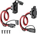 Depvko 2Pcs SAE Quick Connector Harness, 1FT 12AWG SAE Adapter Male Plug to Female Socket Cable, Waterproof SAE Extension Cord for Solar Panel Generator Battery Charger