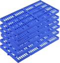 6 Pack Plastic Pallets, Floor Storage Pallets,11.8X 23.6X 1.18 in & 1100 LBS Capacity per Pc, Blue Recycle Pallets, Anti-Slip, Stackable,for Garage, Warehouse,Residential, Retailer Storage