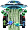 UFO Aliens Trunk or Treat Car Decorations Kit, Trunk or Treat Decorations for Car & SUV, Halloween Decoration for Halloween Party Outdoor Indoor Garage Door with Balloons Streamer Strips
