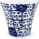 J-kitchens PNO606218 Hasami Ware Dinner Cup, Made in Japan, 4.6 fl oz (130 cc), Cats, Blue