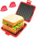 Microwave Toastie Sandwich Maker, Sandwich Maker, Panini Maker, Versatile Small Toaster, Easy to Clean and Store, Perfect for Cooking Breakfast, Grilled Cheese, Snacks(Red)