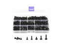 LBY 900pcs M2.3 M2.6 M3 Truss Head Self - Tapping Screws, Wafer Head Screws, Pan Head Washer Screw, 9 Sizes Self -Tapping Screws Assortment Kit, Carbon Steel (Blacking)